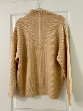 Jack Wills Peach Pullover Quater Zip Sweater, NEW